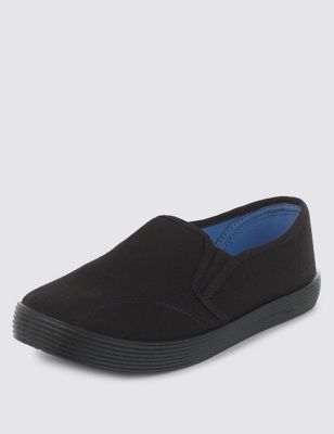 Kids&#39; Elasticated Panel Plimsolls with New & Improved Fit